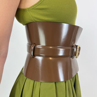 MAX MARA Cintura corsetto color cuoio