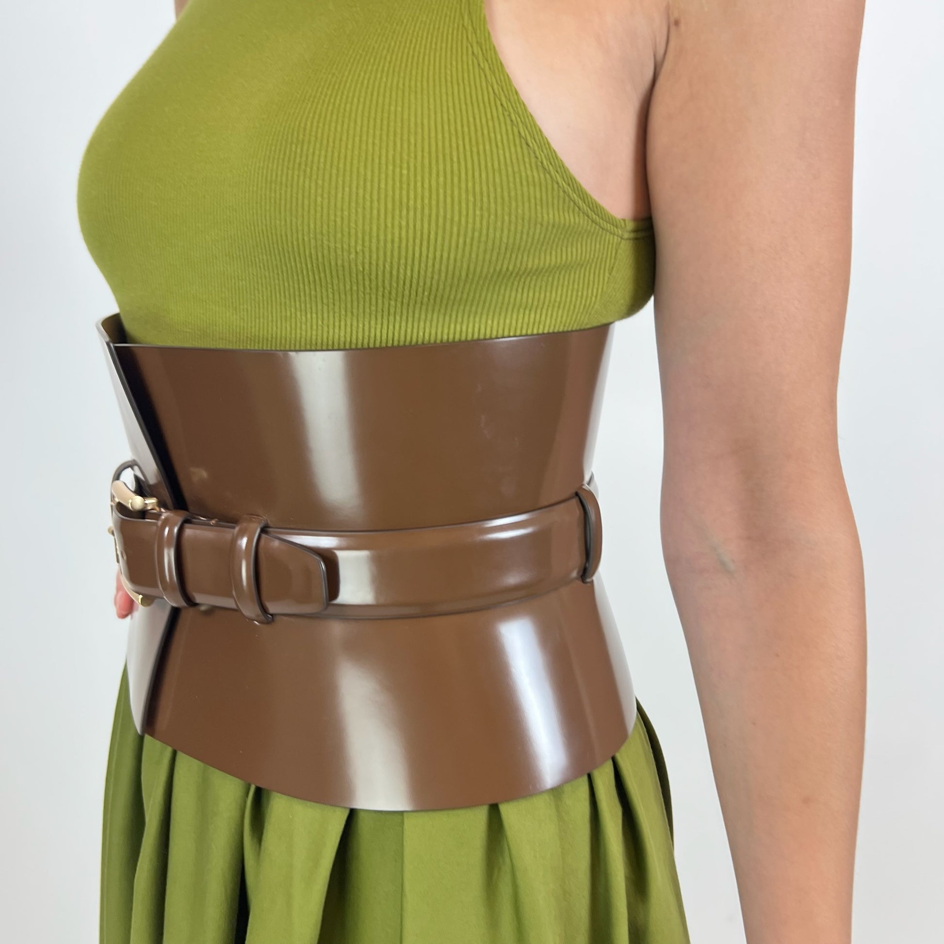 MAX MARA Cintura corsetto color cuoio