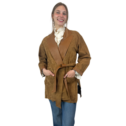 MAX MARA Giacca lunga in renna scamosciata