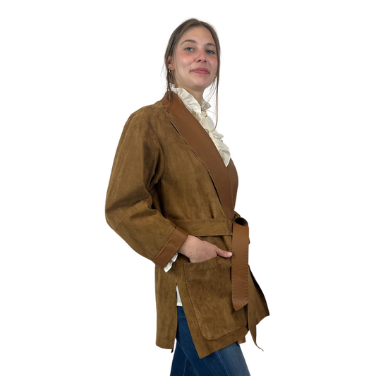 MAX MARA Giacca lunga in renna scamosciata