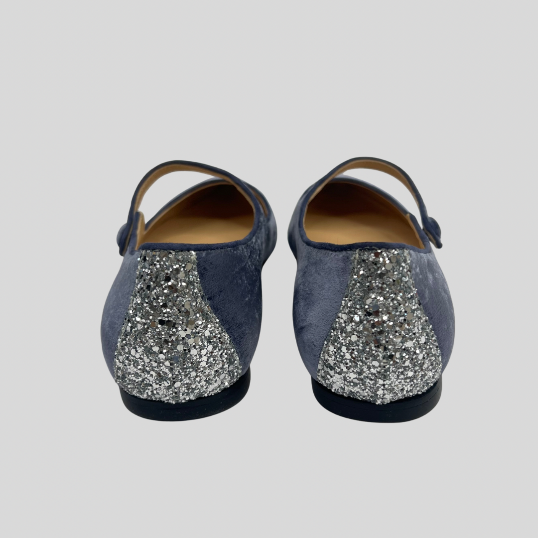 MIA MOLTRASIO Ballerine in velluto carta da zucchero