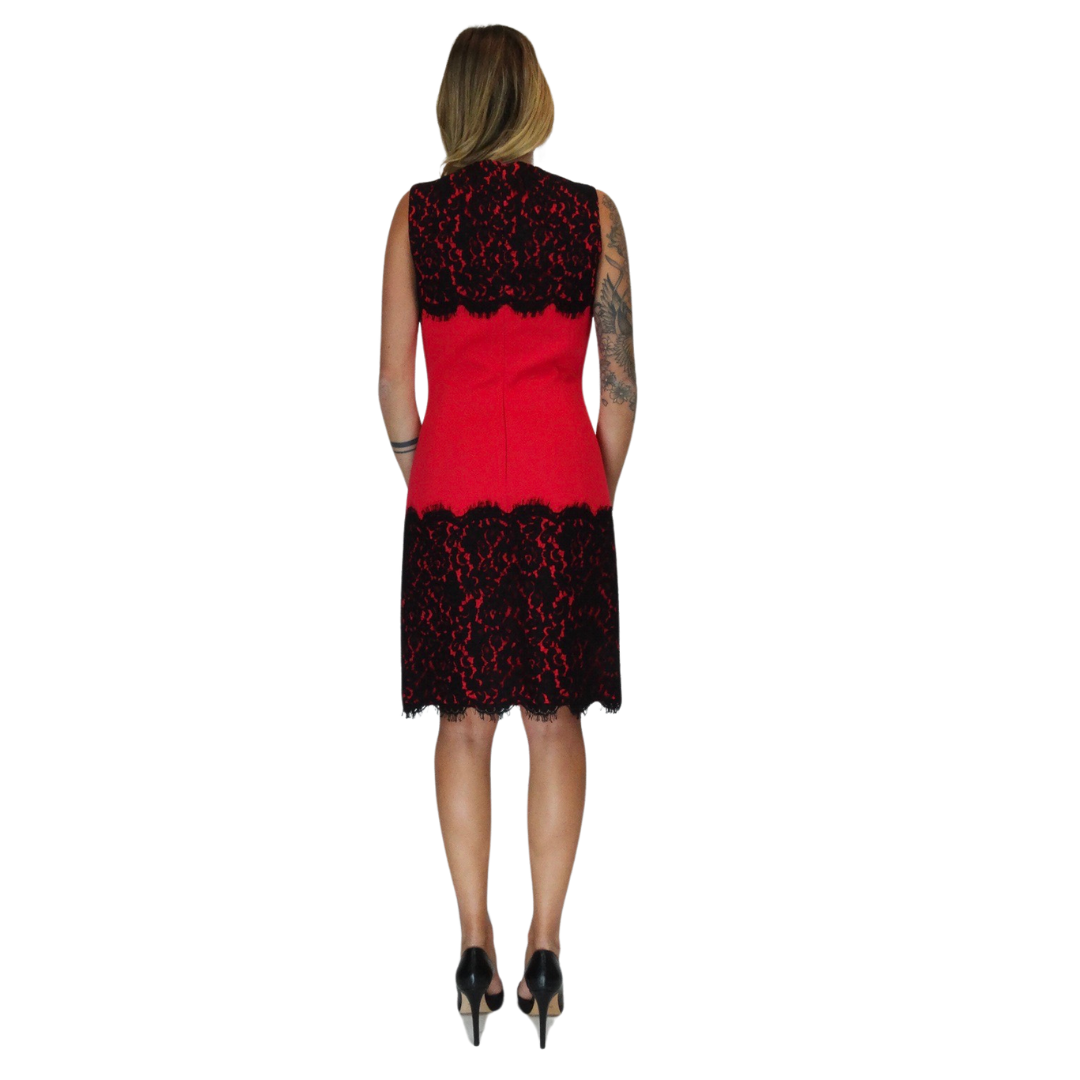 MICHAEL KORS Abito Fucsia con pizzo nero