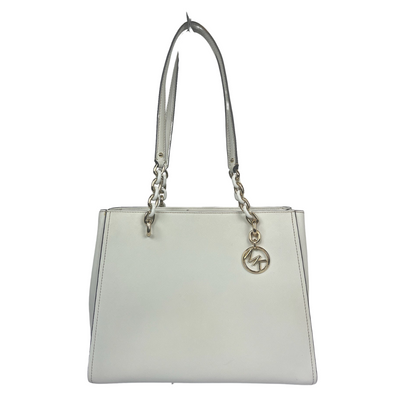 MICHAEL KORS Borsa in pelle saffiano bianca 