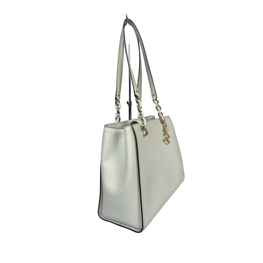 MICHAEL KORS Borsa in pelle saffiano bianca 