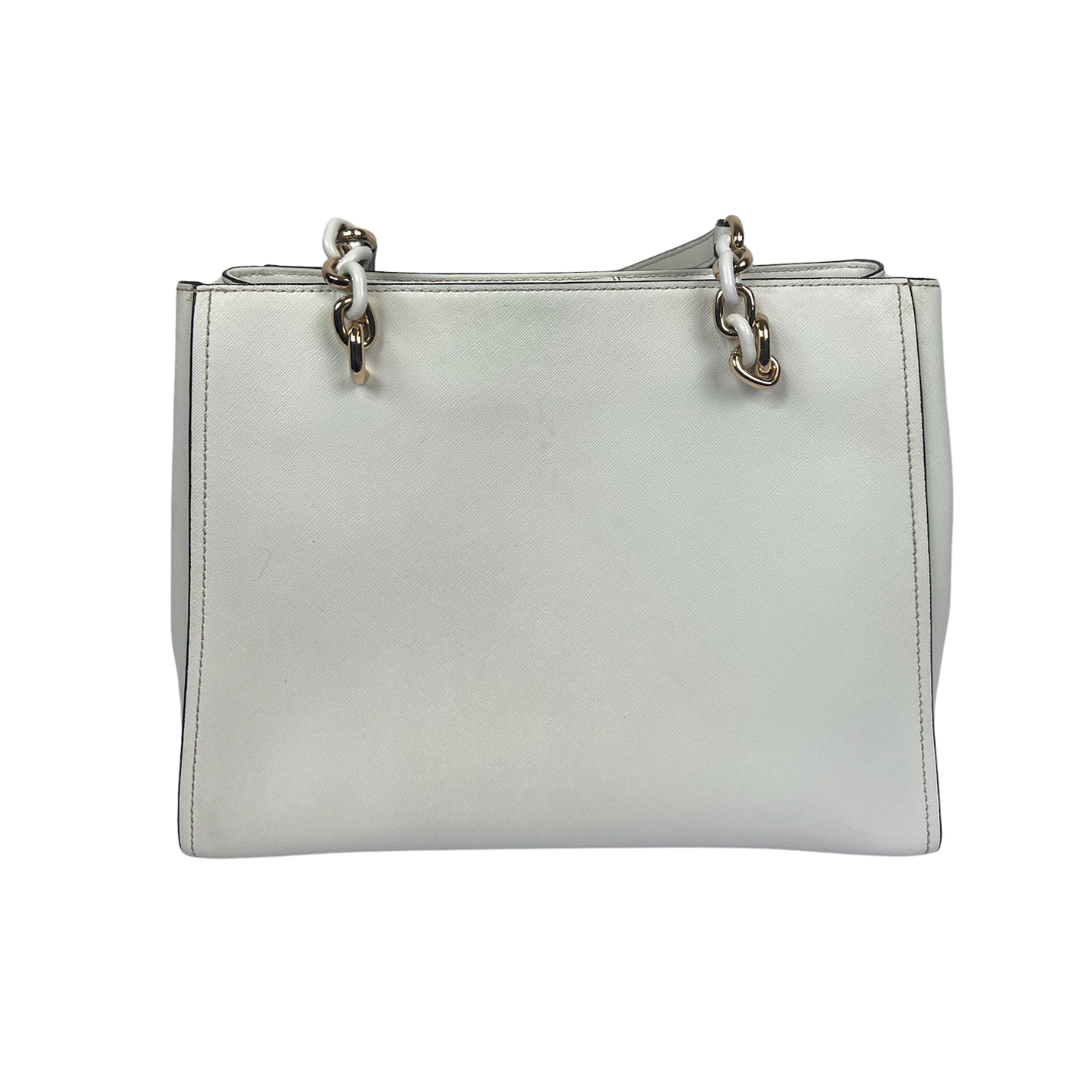 MICHAEL KORS Borsa in pelle saffiano bianca 