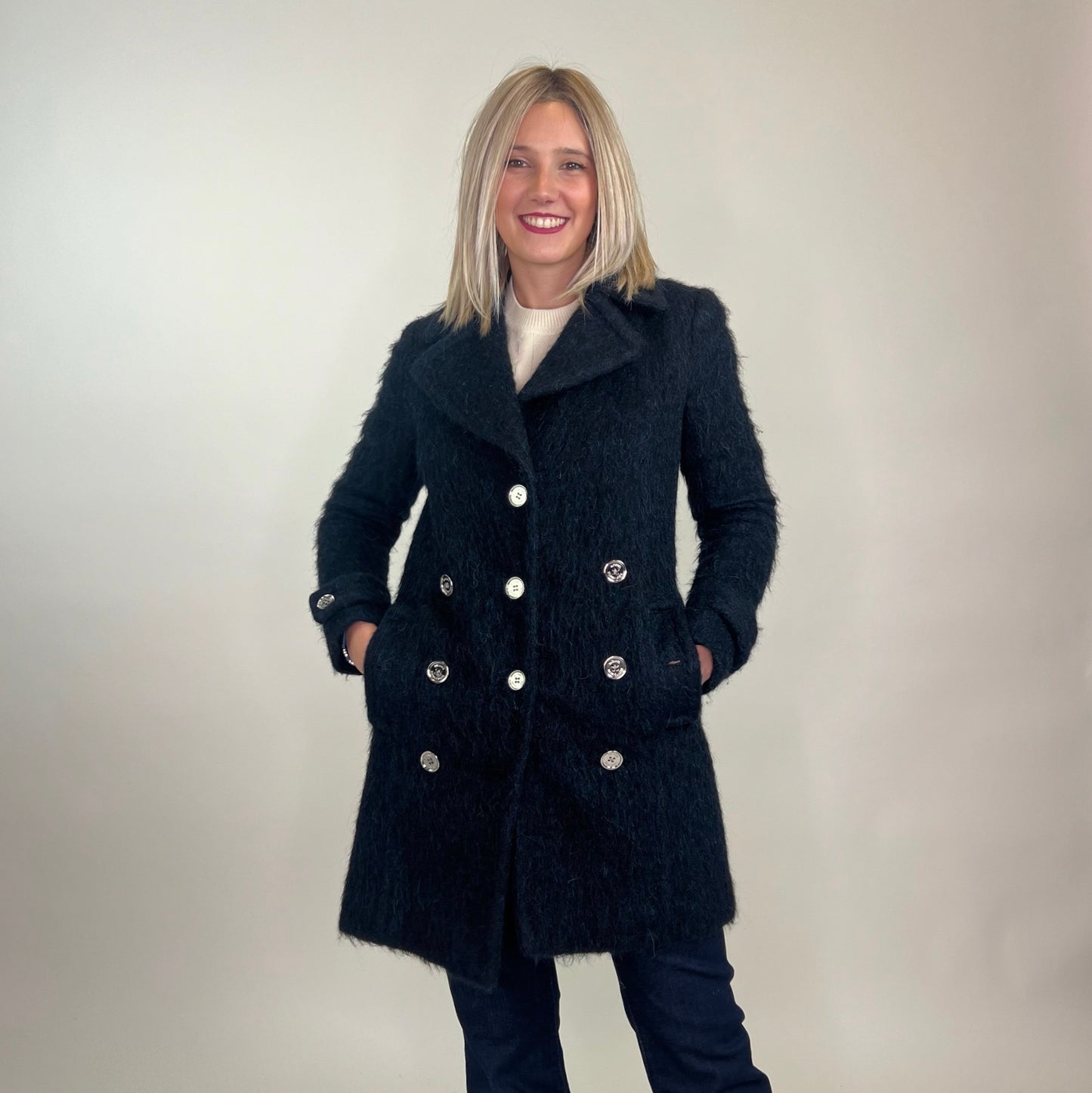 MICHAEL KORS Cappotto misto mohair blu