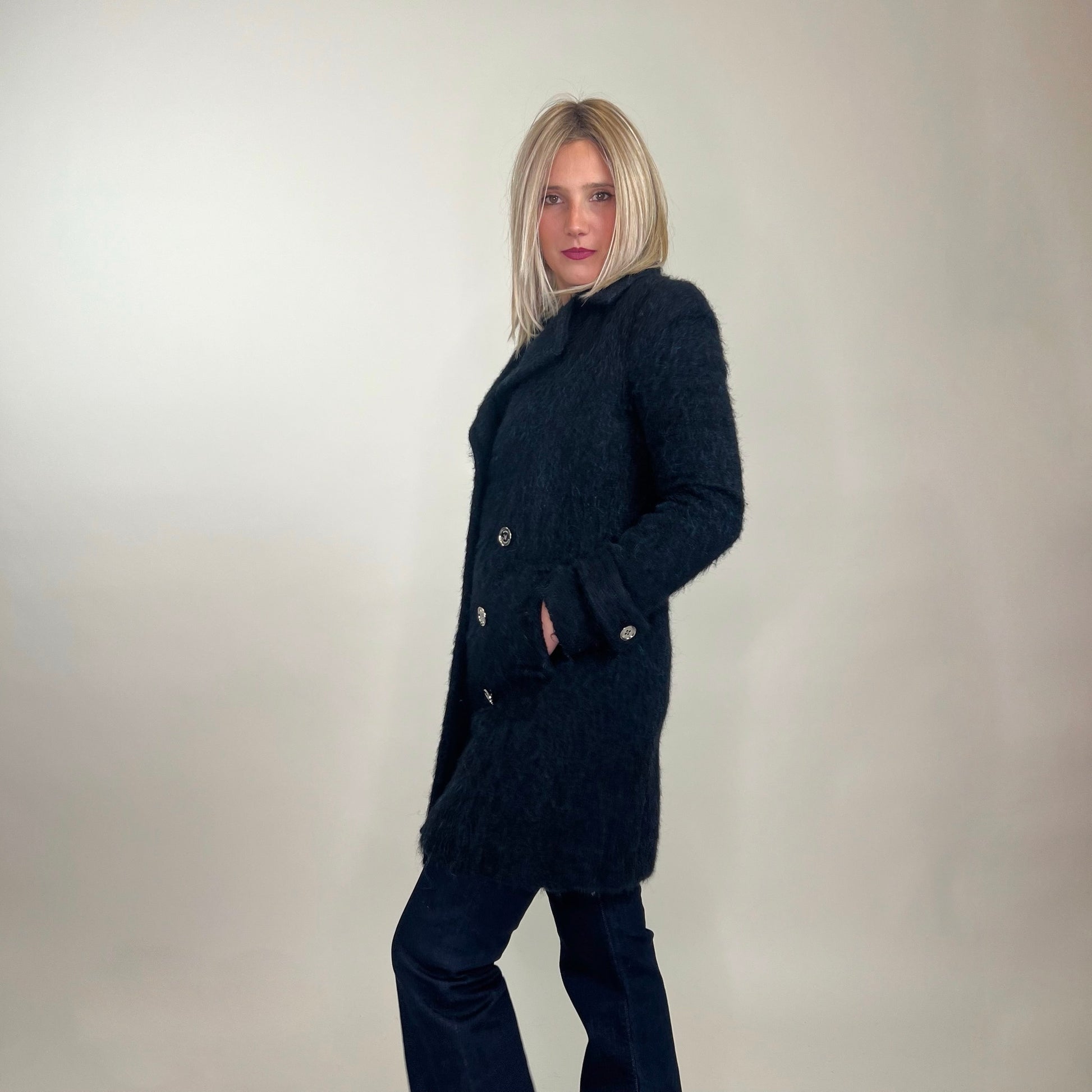 MICHAEL KORS Cappotto misto mohair blu