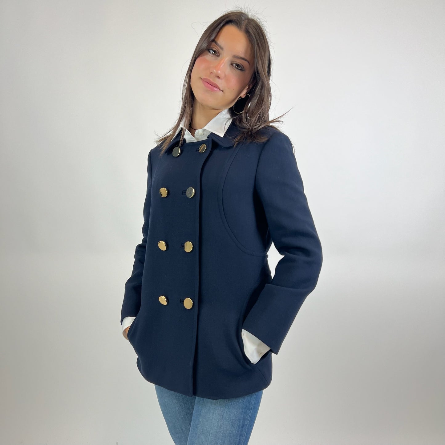 MICHAEL KORS Giacca caban doppio petto blu