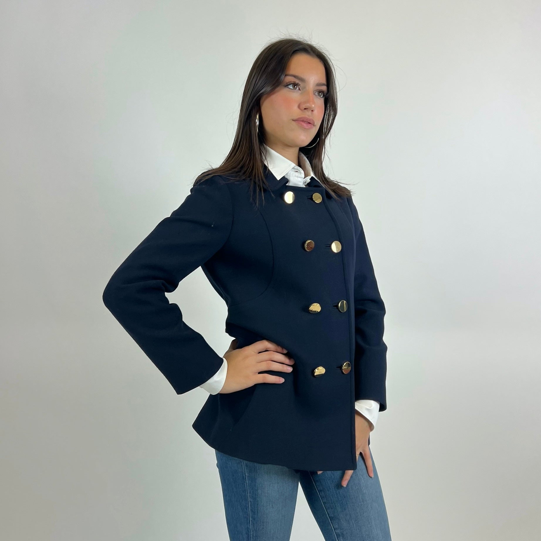 MICHAEL KORS Giacca caban doppio petto blu