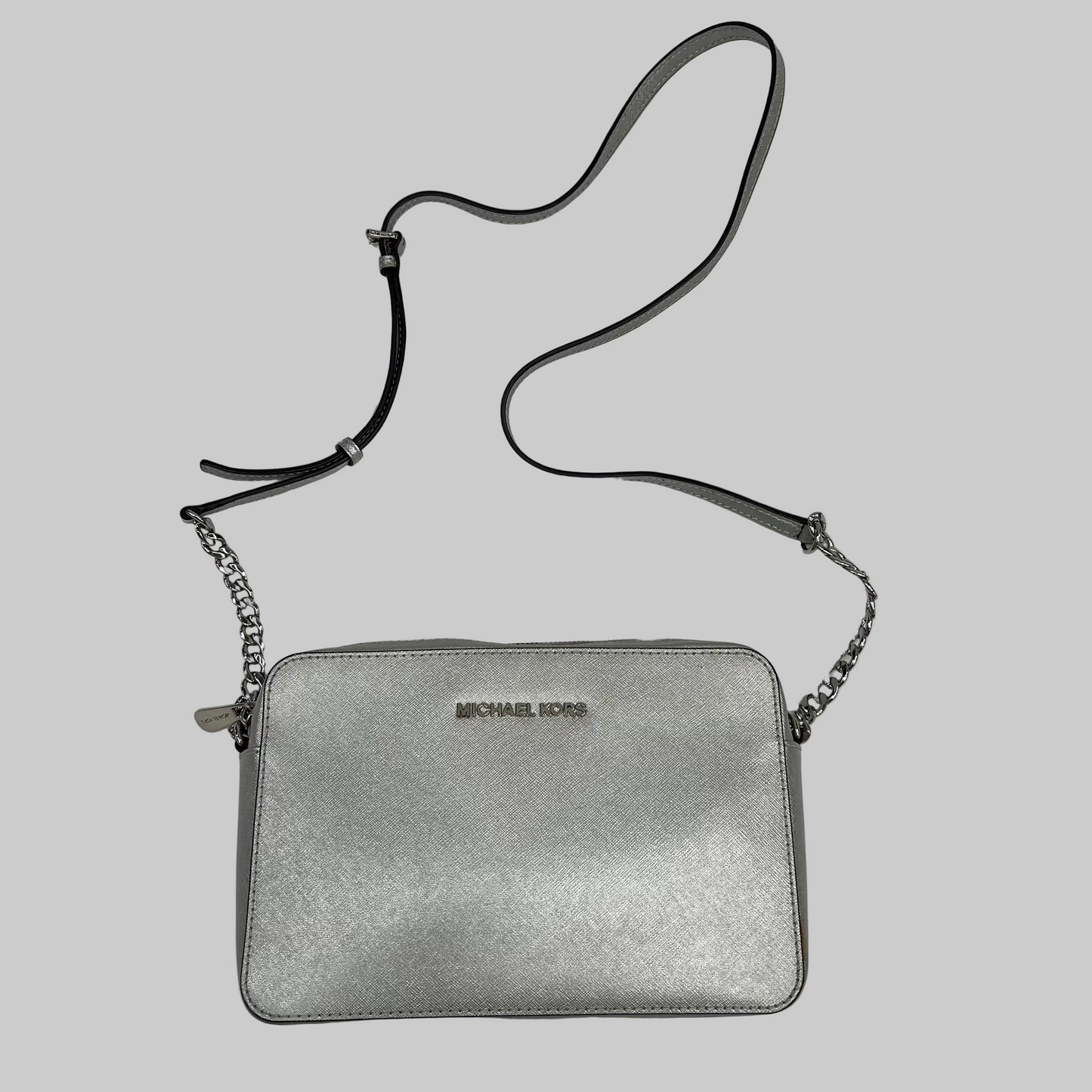 MICHEAL KORS Borsa in pelle saffiano argento