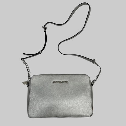 MICHEAL KORS Borsa in pelle saffiano argento