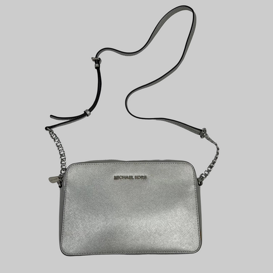 MICHEAL KORS Borsa in pelle saffiano argento