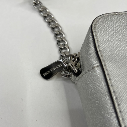 MICHEAL KORS Borsa in pelle saffiano argento