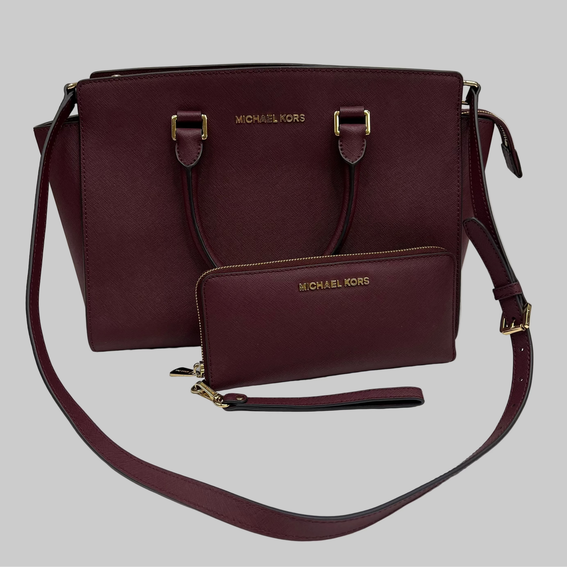 MICHEAL KORS Borsa pelle saffiano color burgundi