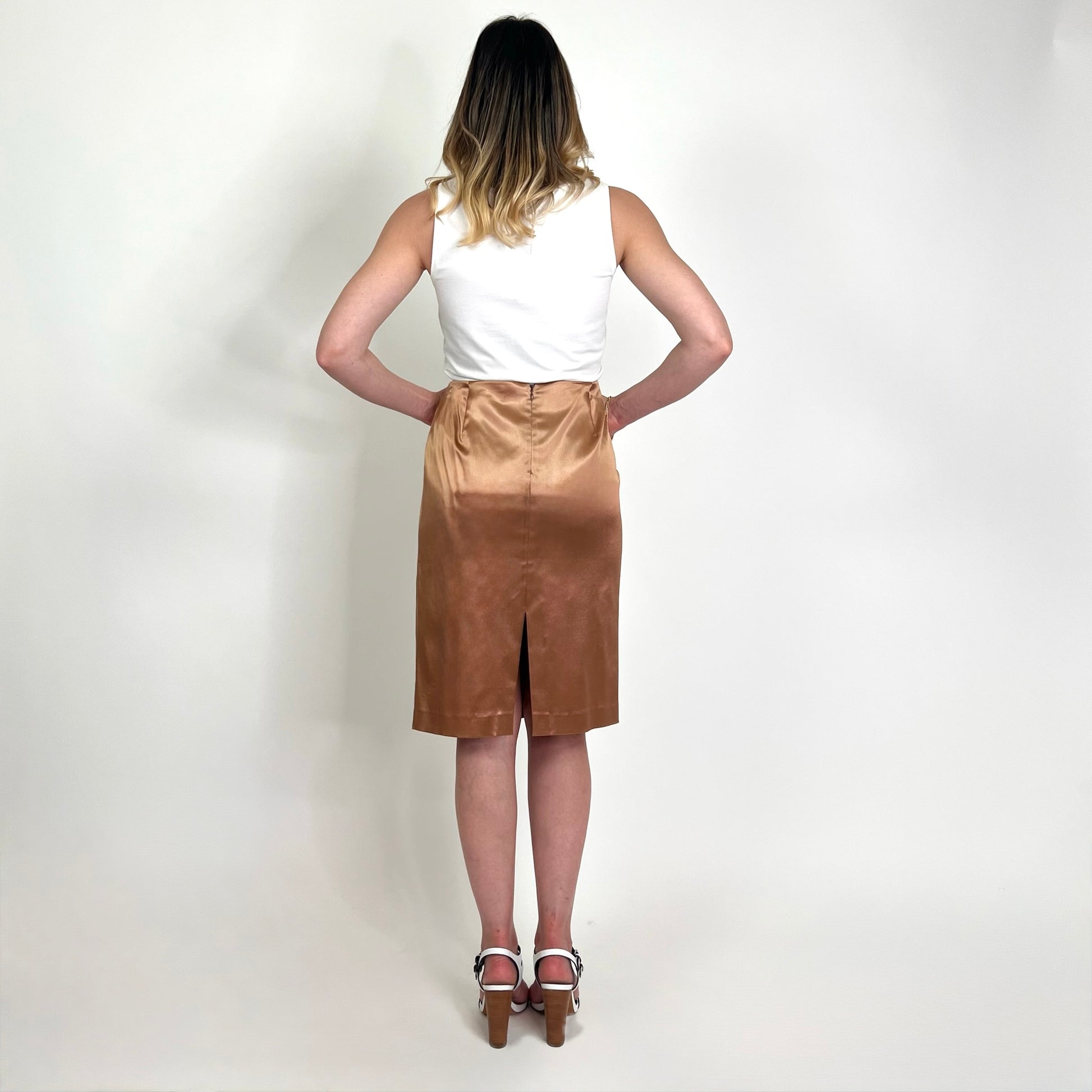 MISSONI Gonna tubino in raso bronzo