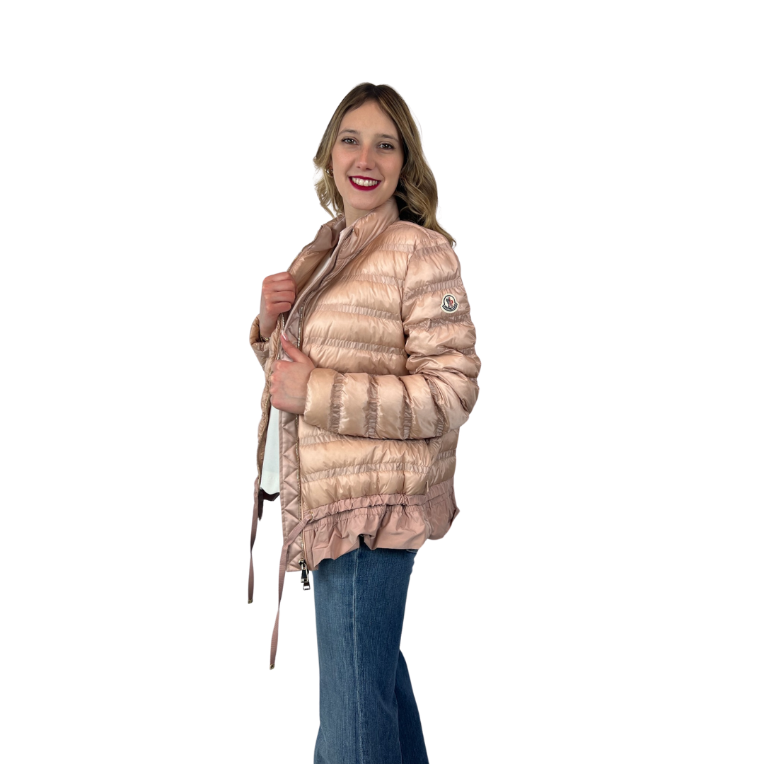 MONCLER Giacca piumino leggero rosa cipria