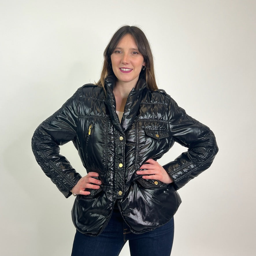 MONCLER Giacca piumino nero lucido