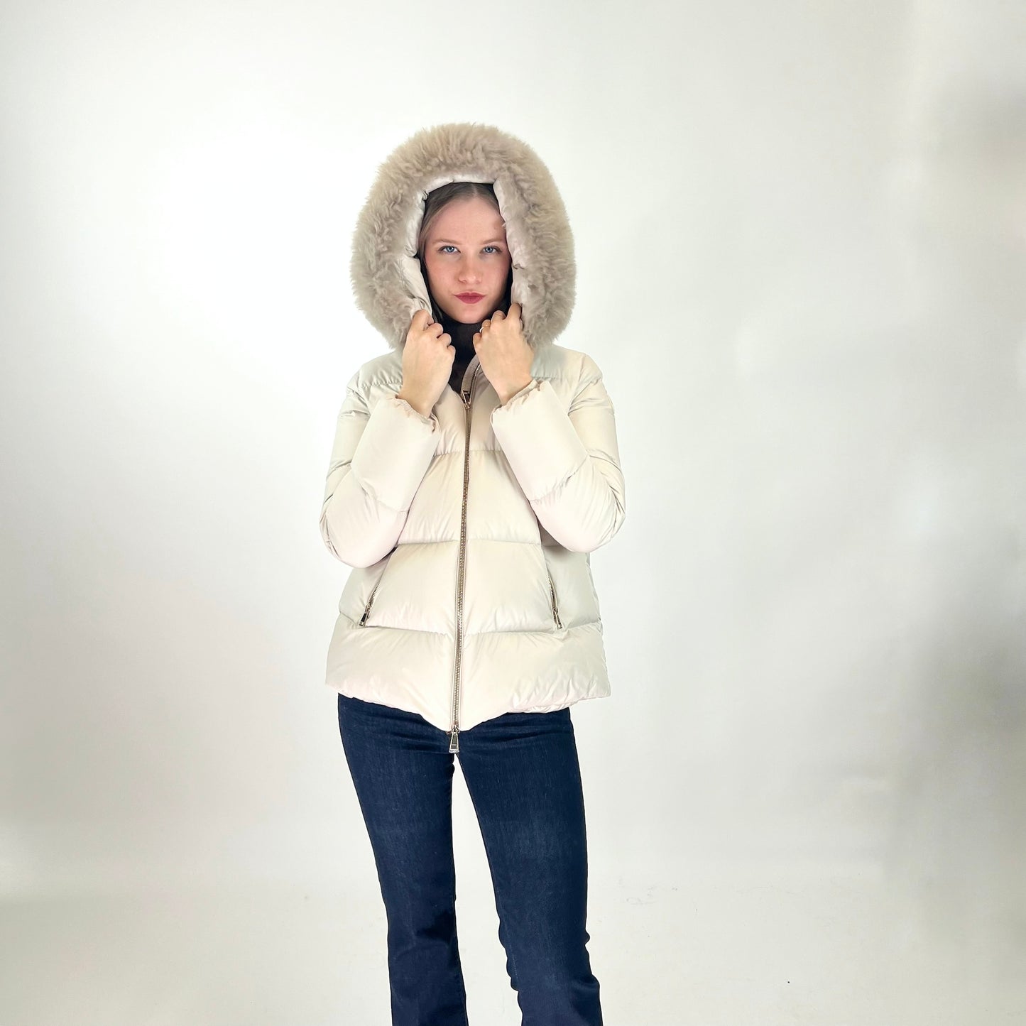 MONCLER Piumino panna corto