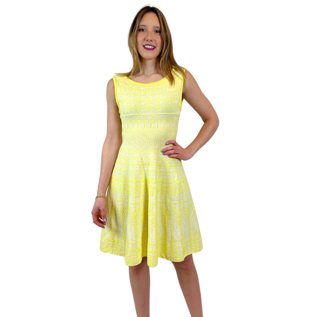 MORESI Abito giallo limone e bianco
