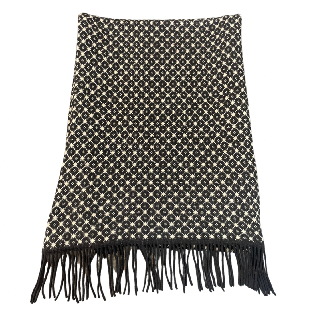 MORESI Sciarpa cashmere beige e nera