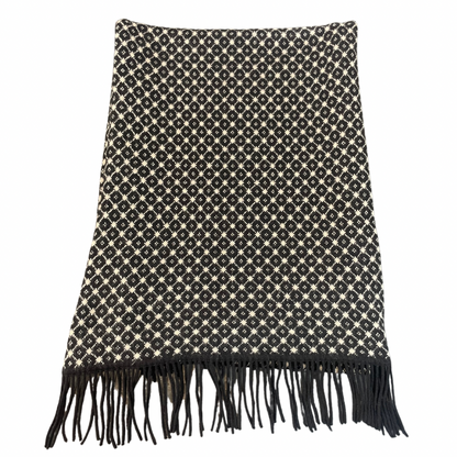 MORESI Sciarpa cashmere beige e nera