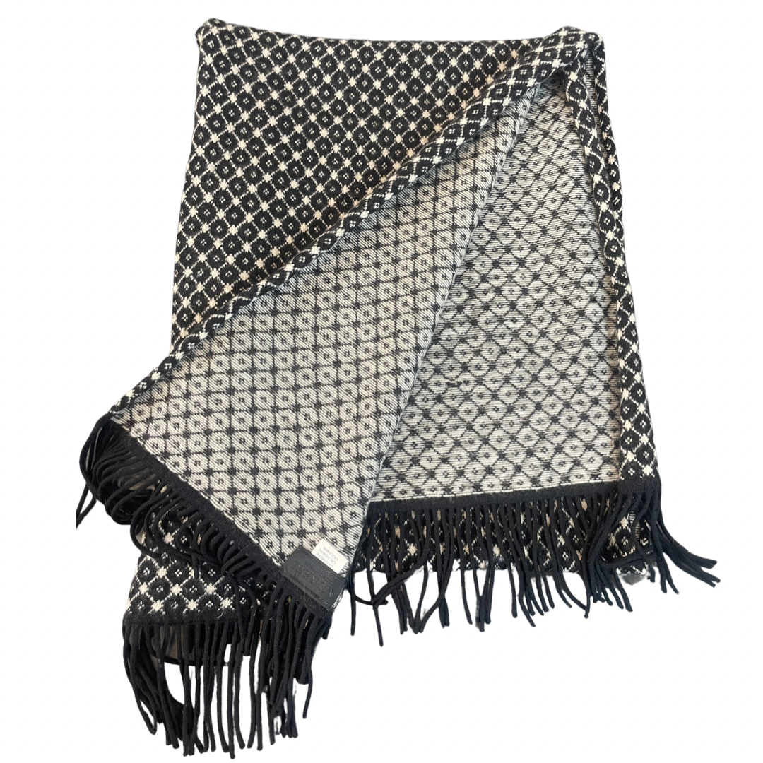 MORESI Sciarpa cashmere beige e nera