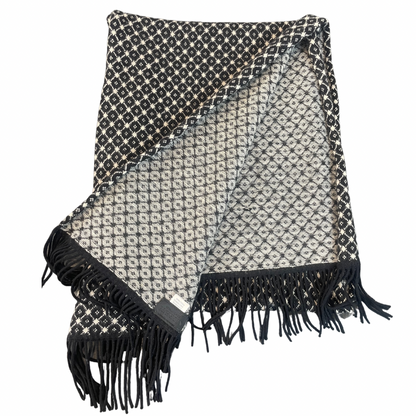 MORESI Sciarpa cashmere beige e nera