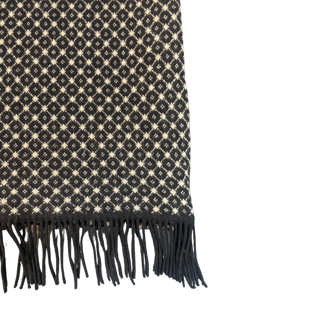 MORESI Sciarpa cashmere beige e nera