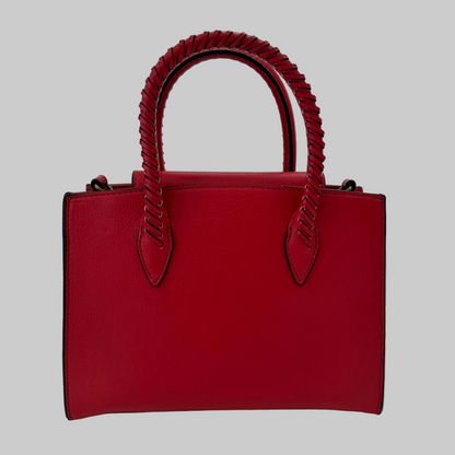 MOSCHINO Borsa in pelle rossa con charms cuori