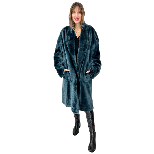 Montone reversibile Blu di prussia 