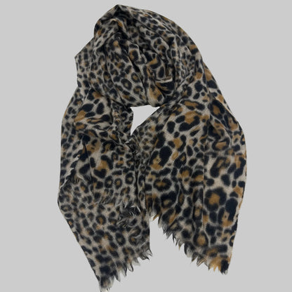 N.N. Sciarpa in misto cashmere stampa maculata 