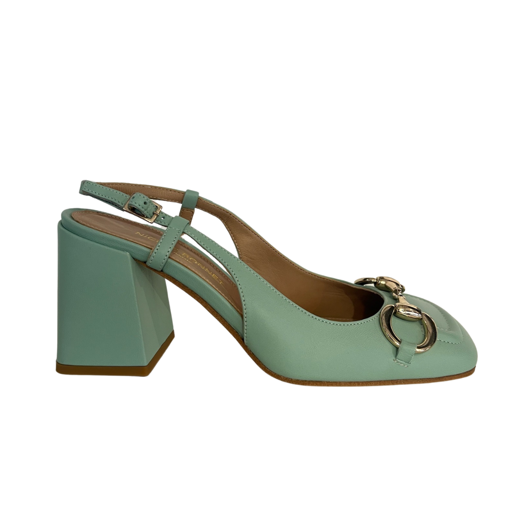 NICOLE BONNET Scarpe verde menta con morsetto