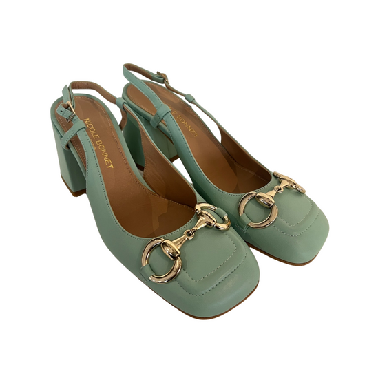 NICOLE BONNET Scarpe verde menta con morsetto