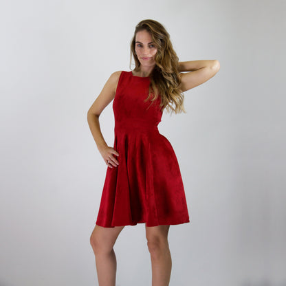 ANTONINO VALENTI Abito rosso effetto ciniglia