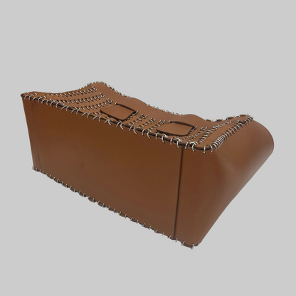 PACO RABANNE Borsa shopping in pelle color cuoio