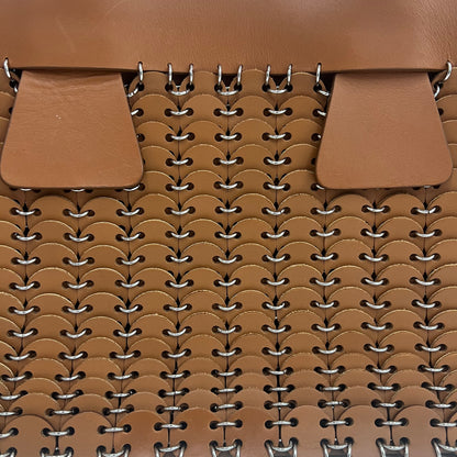 PACO RABANNE Borsa shopping in pelle color cuoio