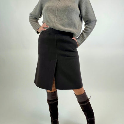 PAROSH Gonna in panno di lana marrone 