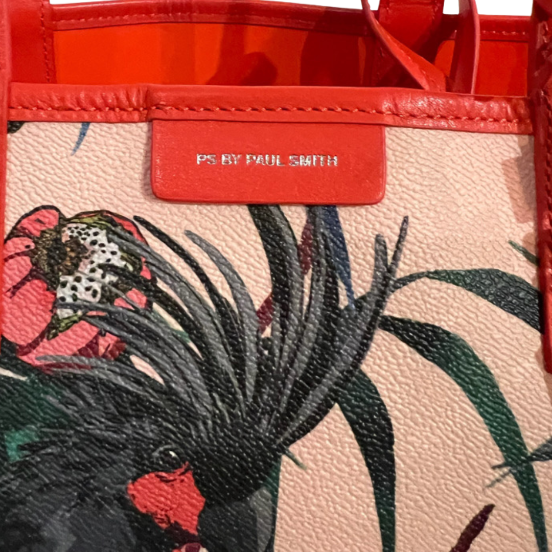 PAUL SMITH Borsa in canvas stampa pappagallo