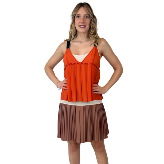 PINKO Abito tre colori plissettato