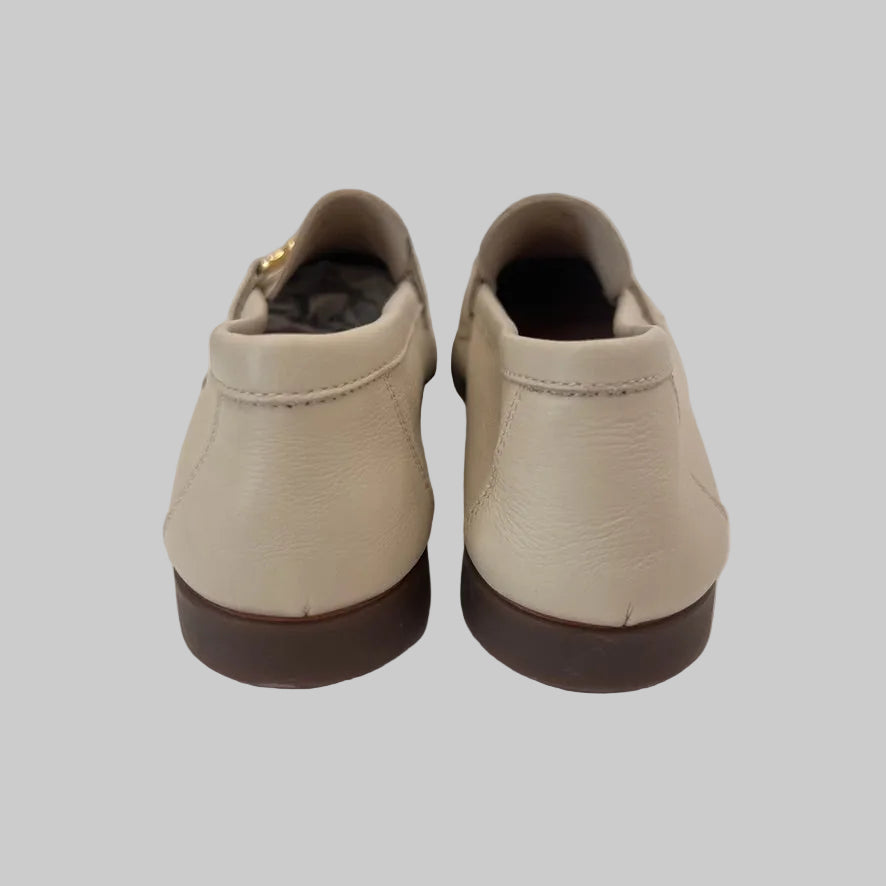 POLLINI Mocassini in nappa panna con morsetto dorato