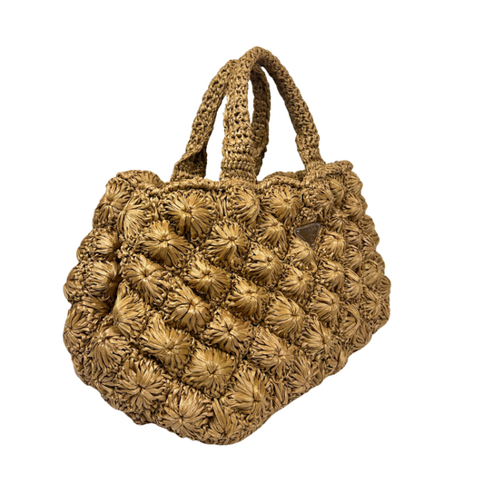 PRADA Borsa 2way in rafia naturale