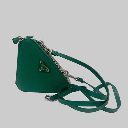 PRADA Borsa Triangle Mini verde prato