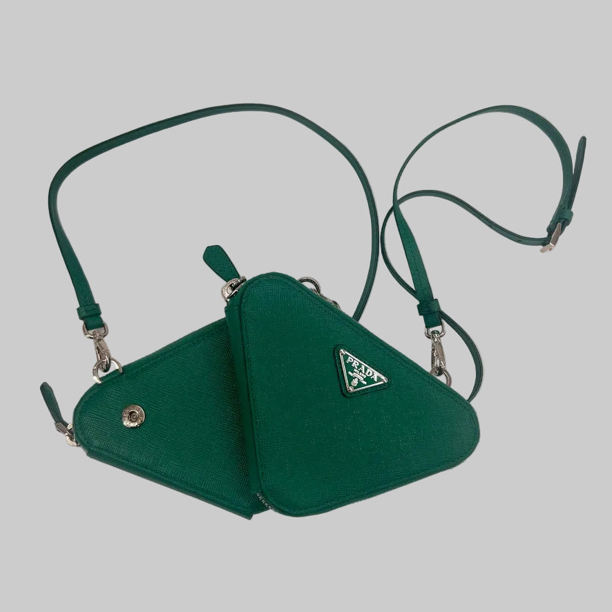 PRADA Borsa Triangle Mini verde prato