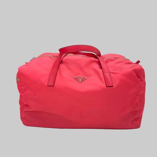 PRADA Borsa bauletto in tessuto nylon color peonia