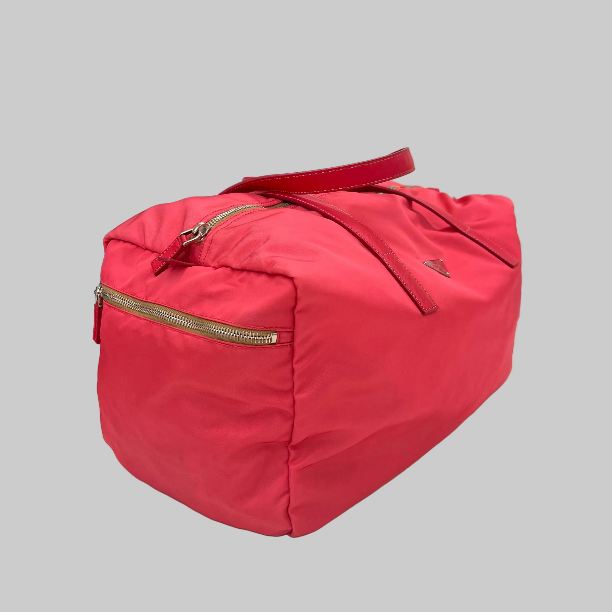 PRADA Borsa bauletto in tessuto nylon color peonia