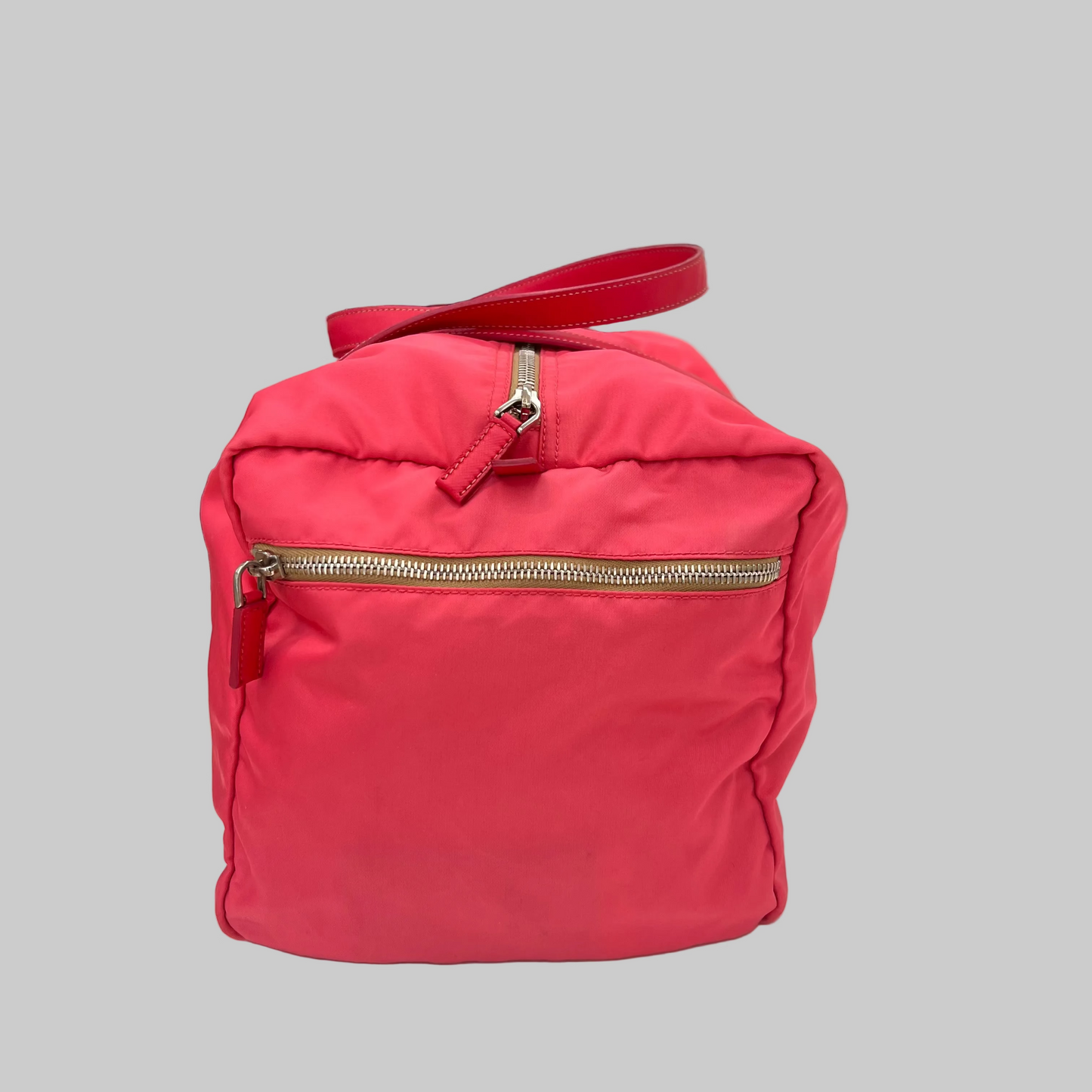 PRADA Borsa bauletto in tessuto nylon color peonia