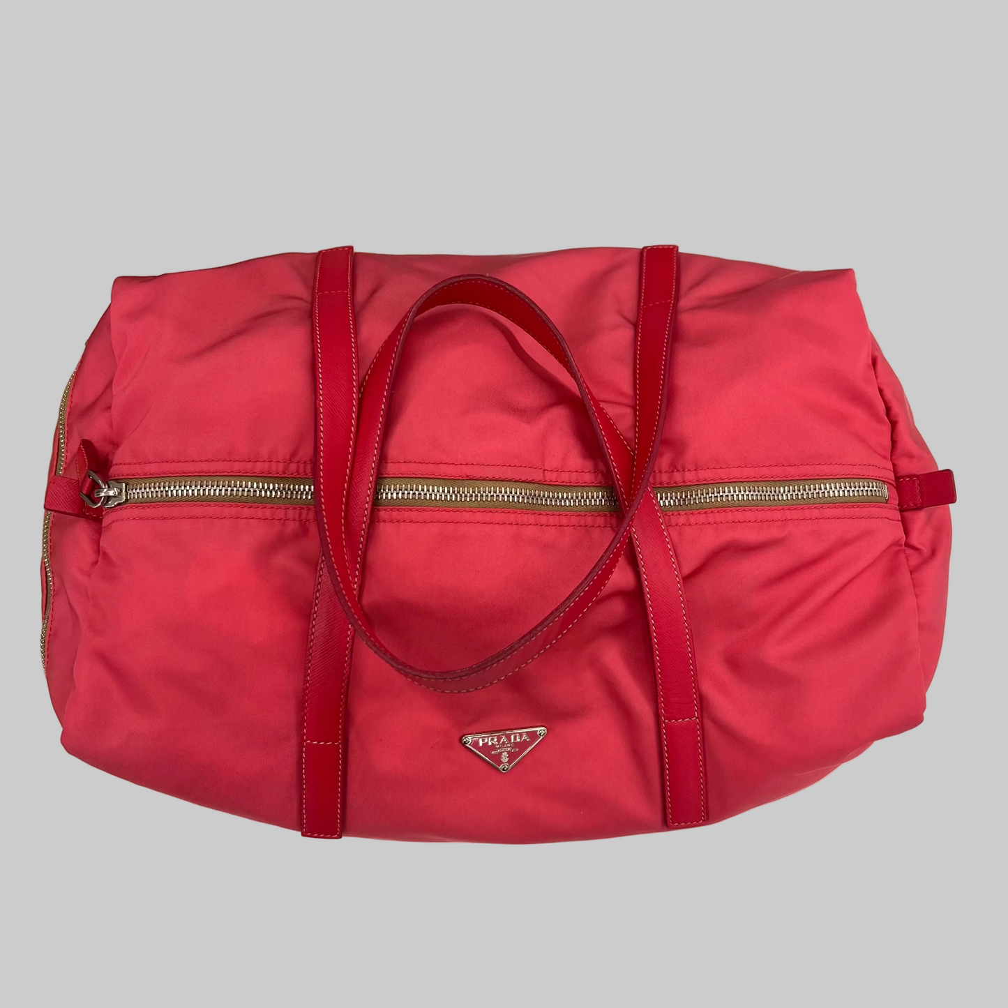 PRADA Borsa bauletto in tessuto nylon color peonia