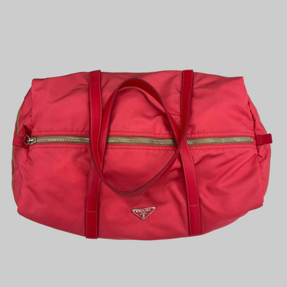 PRADA Borsa bauletto in tessuto nylon color peonia