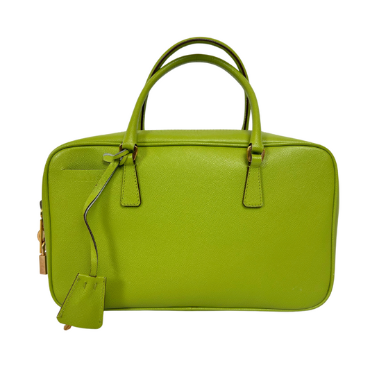 PRADA Borsa in pelle saffiano verde acido