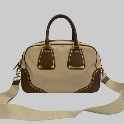 PRADA Borsa in tessuto canvas beige